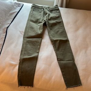 Free People green skinny jeans
